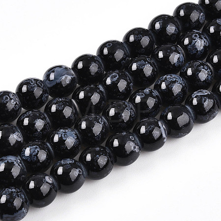 Baking Paint Glass Beads Strands DGLA-N008-8mm-10-1