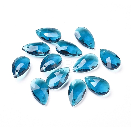 Faceted Glass Pendants GLAA-F069-S-A23-1
