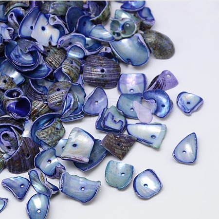 Dyed Natural Spiral Shell Chips Beads X-SHEL-A003-B01-1