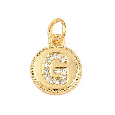 Brass Micro Pave Clear Cubic Zirconia Charms CU-CBA56CE-12G-G-1