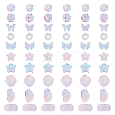 125G Gradient Color Transparent Glass Beads GLAA-TA0003-58A-1
