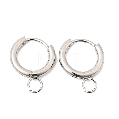 Stainless Steel Huggie Hoop Earring Findings STAS-J400-36A-P-1