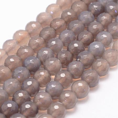 Natural Grey Agate Bead Strands G-K155-D-10mm-F01-1