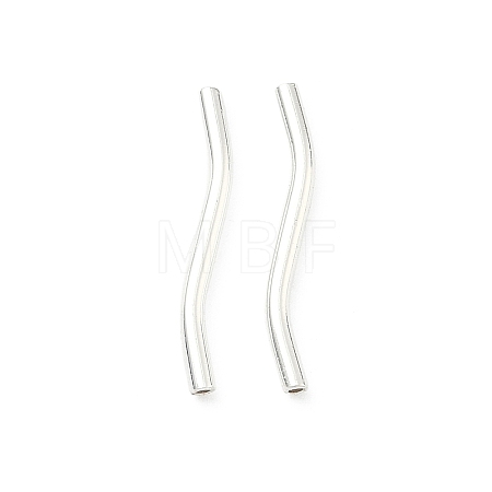 Brass Wavy Tube Beads KK-H532-36A-S-1