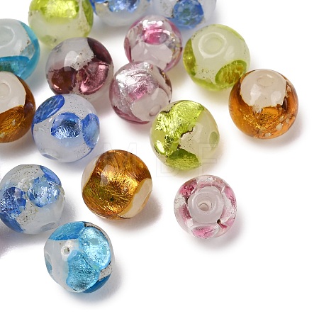 Handmade Foil Glass Beads LAMP-K048-05A-1