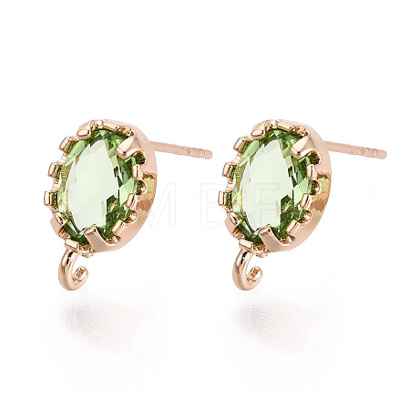 Brass Stud Earring Findings KK-S365-004E-1