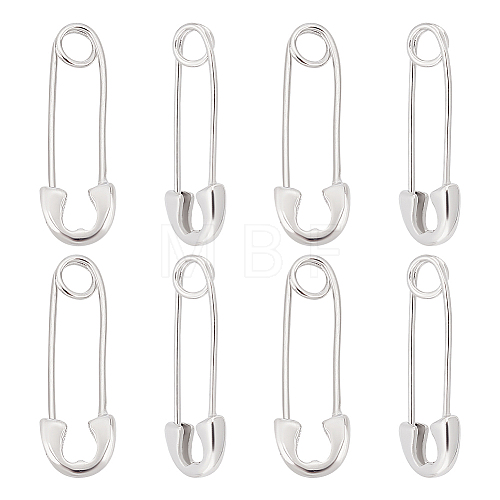 4 Pair Sterling Silver Safety Pin Shape Dangle Hoop Earrings for Men Women STER-AR0001-01-1