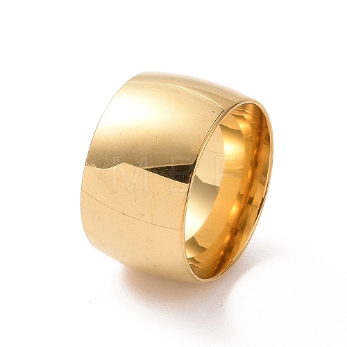 201 Stainless Steel Wide Plain Band Ring for Women RJEW-I089-35G-1