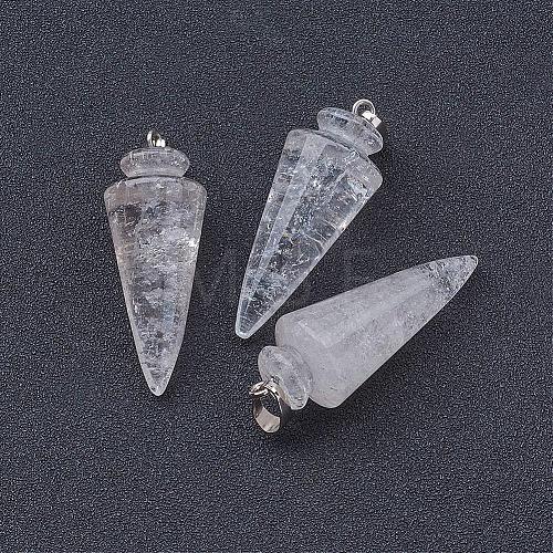 Natural Quartz Crystal Pendants G-P236-01-1