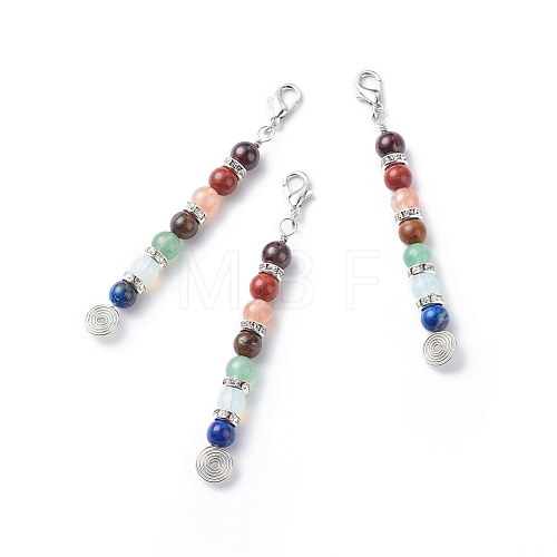 7 Gemstone Beaded Pendant Decoration HJEW-JM00758-1