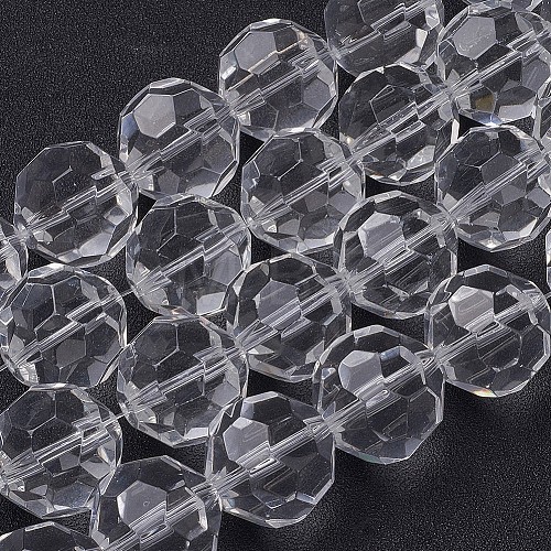 Faceted Glass Round Beads Strands X-GF20mmC01Y-1