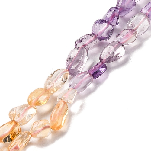 Natural Prehnite & Rose Quartz & Amethyst & Citrine Beads Strands G-L610-B14-01-1