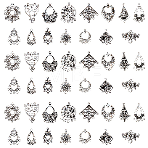   90Pcs 15 Style Tibetan Style Alloy Chandelier Component Links FIND-PH0005-88-1