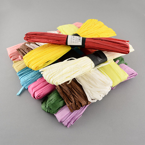 12 Colors Raffia Ribbon DIY-S003-06-1