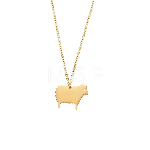 Cute Cartoon Animal Stainless Steel Pendant Necklaces QV5065-6-1