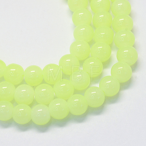 Baking Painted Imitation Jade Glass Round Bead Strands DGLA-Q021-4mm-21-1