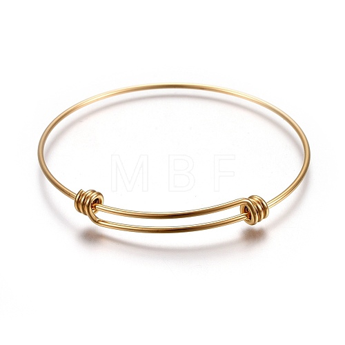 304 Stainless Steel Bangles BJEW-F357-01G-1