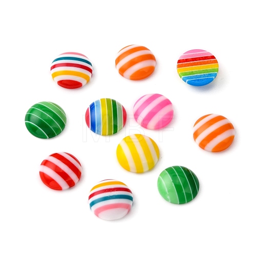 Striped Resin Cabochons CRES-R002-3-1
