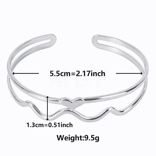 Non-Tarnish Elegant and Stylish Design Hollow 304 Stainless Steel Cuff Bangles for Women UJ8265-1-1