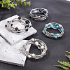 4Pcs 4 Style Natural Mixed Gemstone Round Beaded Wrap Bracelet Set BJEW-AN0001-35-7