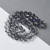 Electroplate Transparent Glass Beads Strands EGLA-I019-HR02-2
