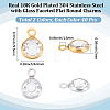 80Pcs 2 Colors 304 Stainless Steel with Glass Charms STAS-BBC0009-70-2