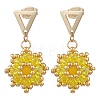 Valentine's Day Flower Natural & Dyed Malaysia Jade Dangle Stud Earrings EJEW-MZ00716-02-2