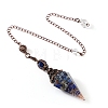 Natural Lapis Lazuli & Resin Hexagonal Pointed Dowsing Pendulums PW-WG7D05E-18-1