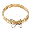 Two Tone 304 Stainless Steel Multi-strand Bangles for Women BJEW-F540-06GP-4