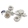 Rack Plating Alloy Pave Rhinestone Moon Sun Star European Dangle Charms FIND-B034-12P-02-2