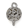 Brass Micro Pave Clear Cubic Zirconia Connector Charms KK-A230-06B-P-1