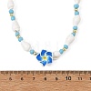 Polymer Clay Flower & Glass & Natural Trumpet Shell Beaded Necklaces for Women NJEW-JN06579-5