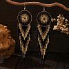 Handmade Bohemian Glass Seed Bead Beaded Chandelier Earrings GZ5802-1