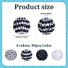 40Pcs 4 Colors Resin Rhinestone Beads RESI-ME0001-06-2