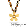 304 Stainless Steel Pendant Leopard Printed PU Leather Cord Necklaces for Women WG4CB9D-04-1