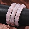 Bamboo Natural Rose Quartz Beads Stretch Bracelets for Women Men BJEW-K304-01M-1
