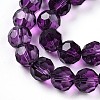 Baking Paint Transparent Glass Beads Strands X-DGLA-A035-T8mm-A09-4