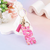 Resin with Alloy Tassel Pendant Keychainss AJEW-TADJ0001-20G-01-4