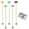 5Pcs 5 Colors Wool Crochet Flower & Heart Hanging Bookmarks AJEW-GL0003-55-1