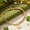 Four Leaf Clover 304 Stainless Steel Charm Bracelets UY0745-1-2