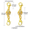 1Pc Alloy Crystal Rhinestone Magnetic Clasps ALRI-YW0001-11G-2