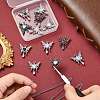 12Pcs 6 Colors Alloy Micro Pave Cubic Zirconia Pendants FIND-CJ0005-86-5