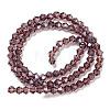 Transparent Electroplate Glass Beads Strands GLAA-F029-4mm-C05-2