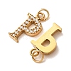 304 Stainless Steel with Crystal Rhinestone Charms RB-CBA5270-11G-P-2