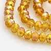 AB Color Plated Faceted Rondelle Electroplate Glass Beads Strands GLAA-A024D-AB16-1