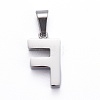 Non-Tarnish 304 Stainless Steel Letter Pendants STAS-H127-F-P-2