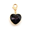 Heart Glass Pendant Decorations HJEW-WH0036-19B-1