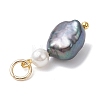 Natural Freshwater Pearl Potato & Shell Pearl Round Bead Pendants PALLOY-JF04714-01-5