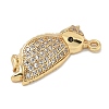 Rack Plating Brass Micro Pave Cubic Zirconia Pendants KK-L224-056G-2