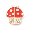 Alloy Red Enamel Split Pendants PALLOY-V006-02G-1